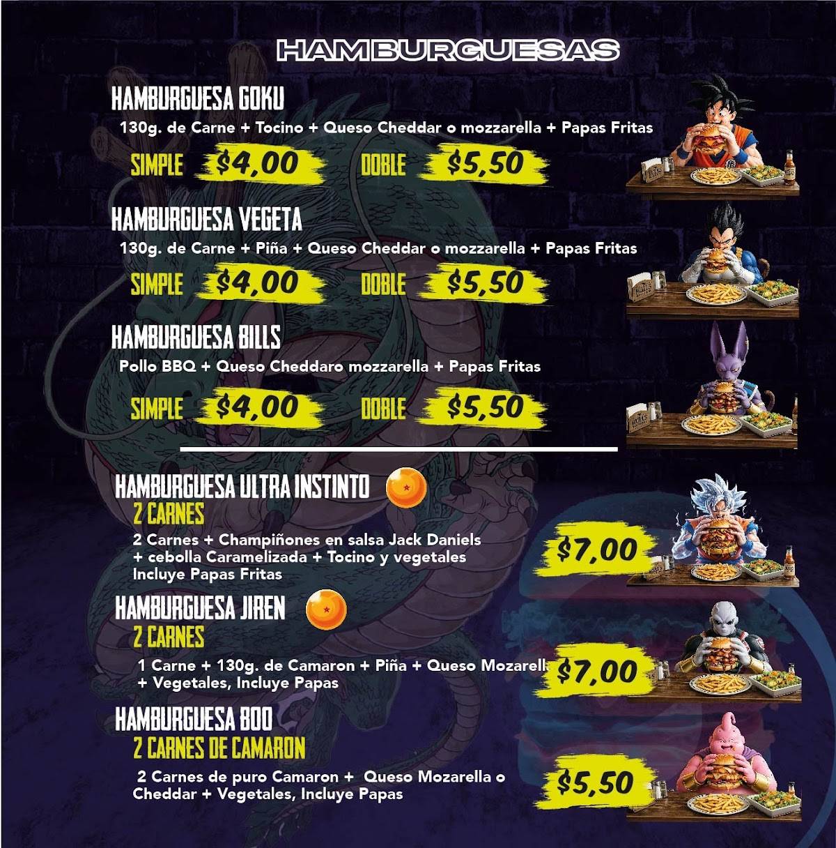 BULLS RESTO BAR - Riobamba меню