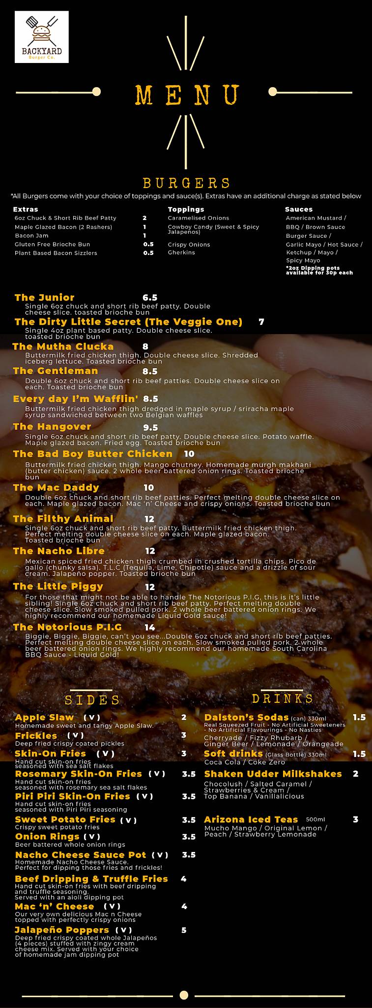 Backyard Burger Co. меню