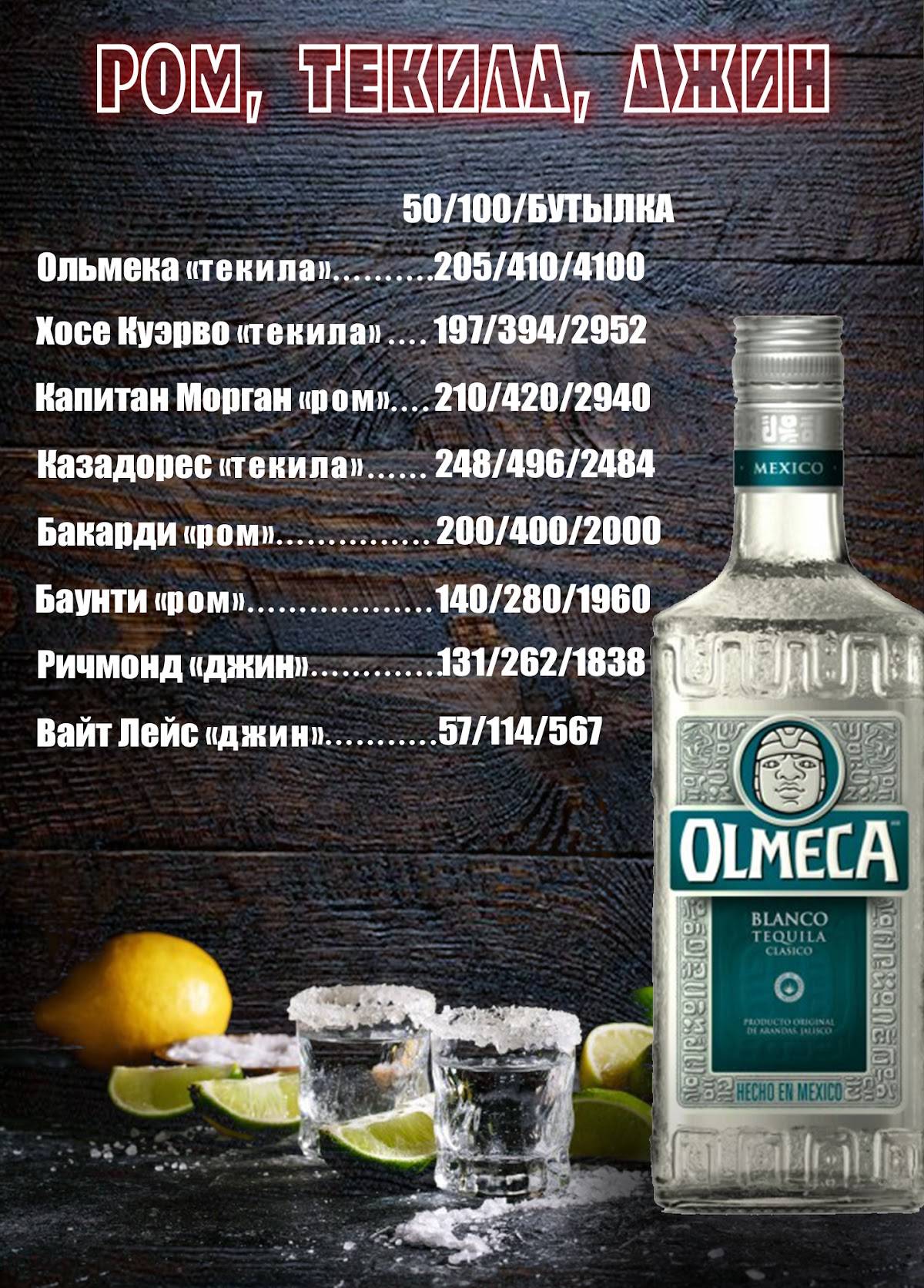 Бахус+ меню