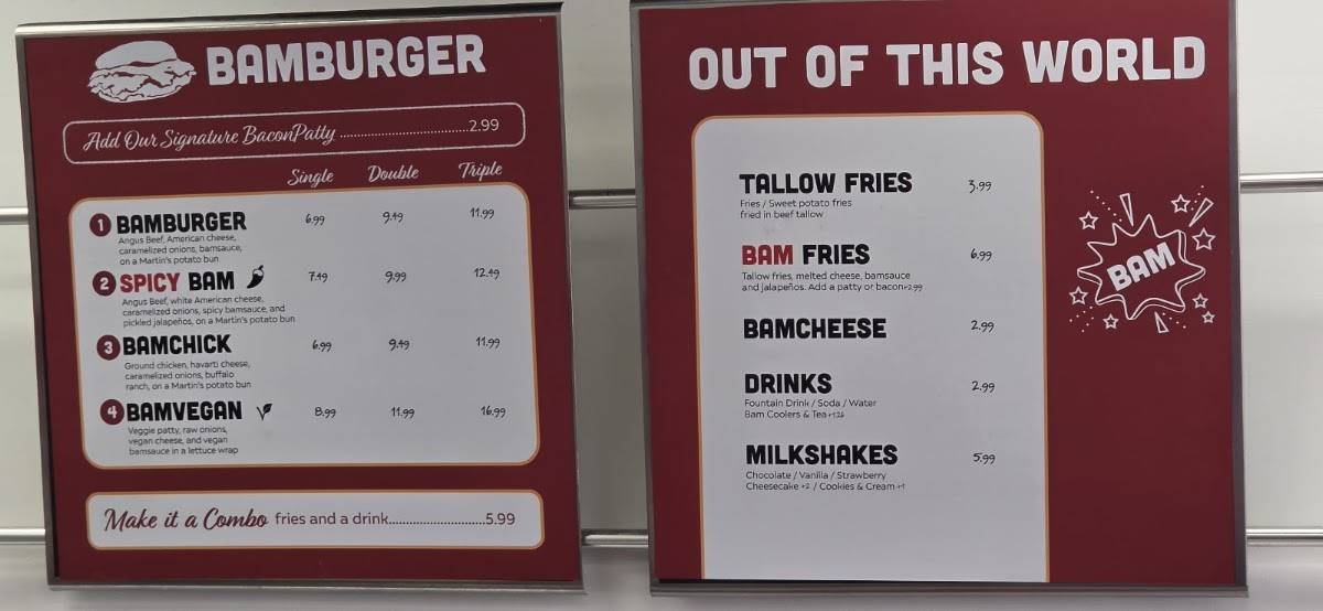 Bamburger меню