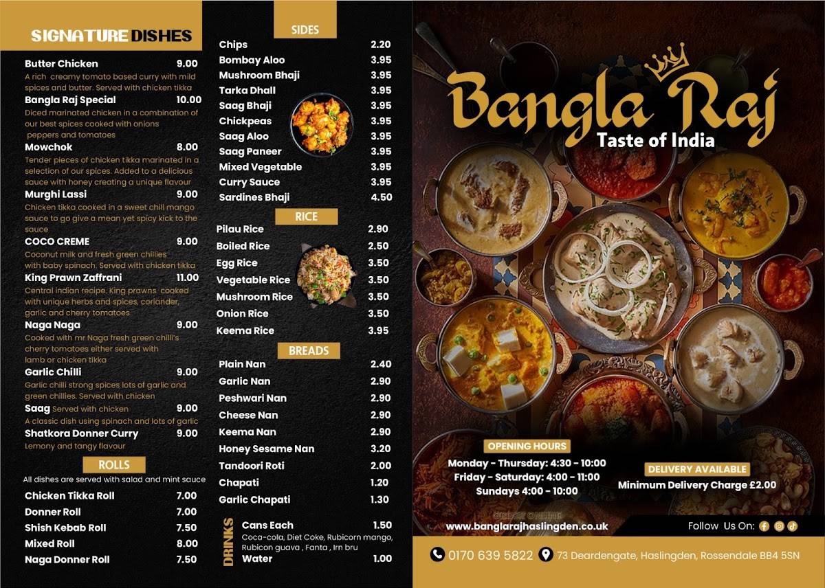 Bangla Raj меню