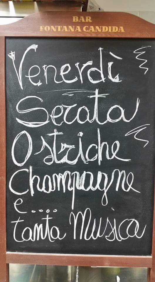 Bar Fontana Candida меню