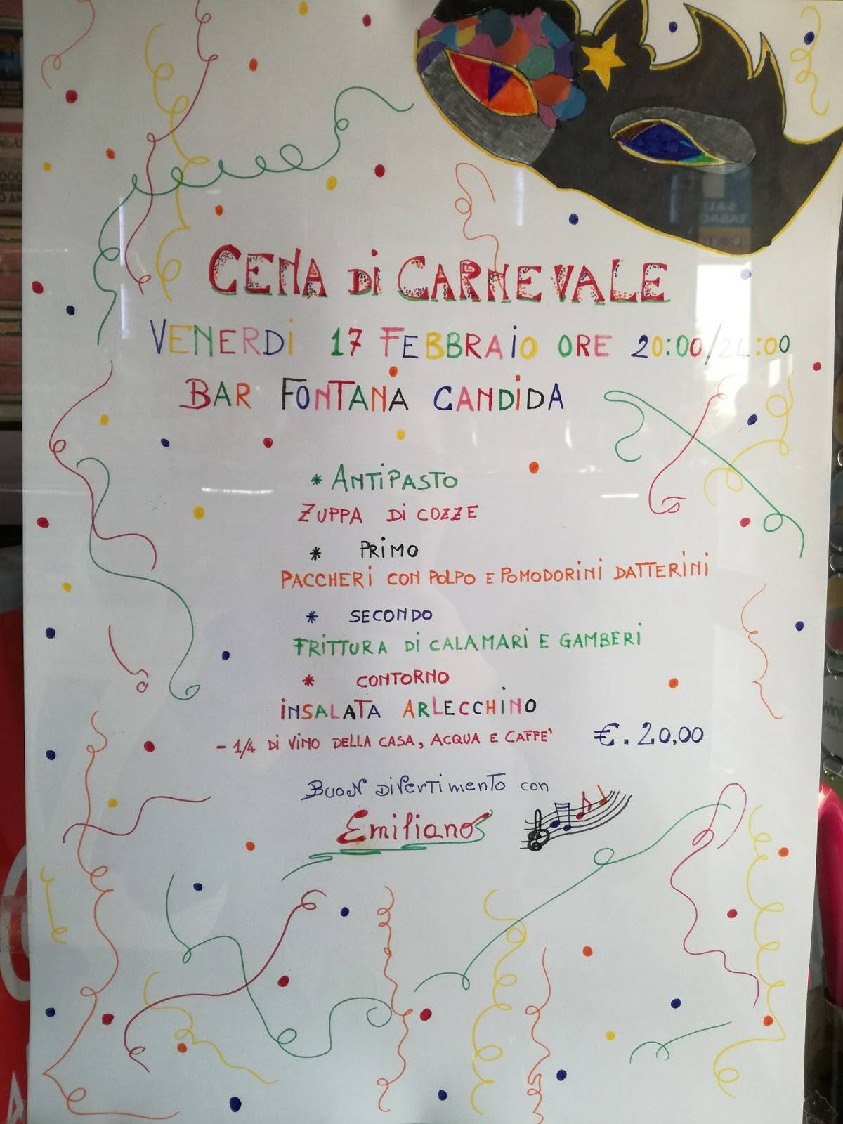 Bar Fontana Candida меню