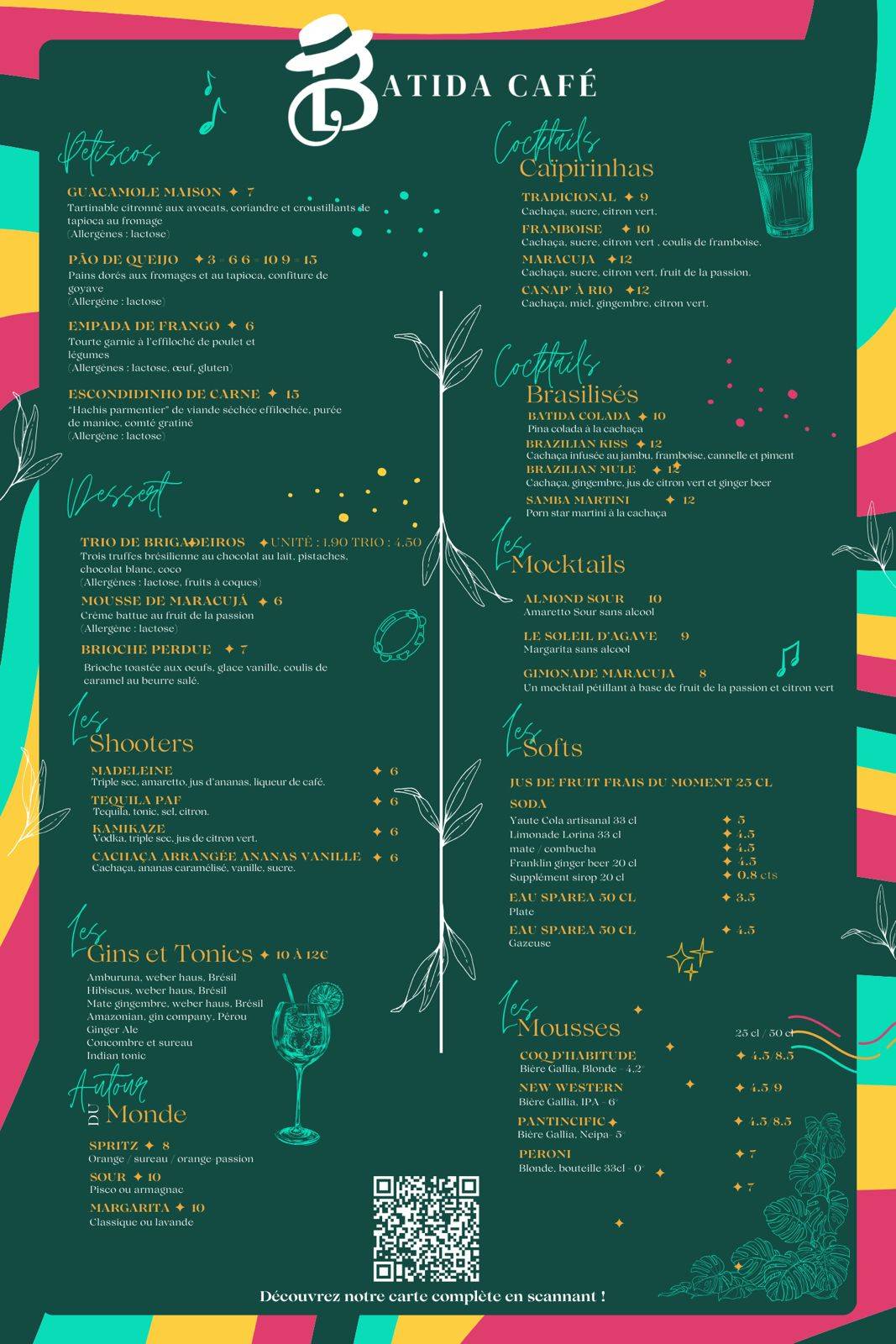 Batida Café меню