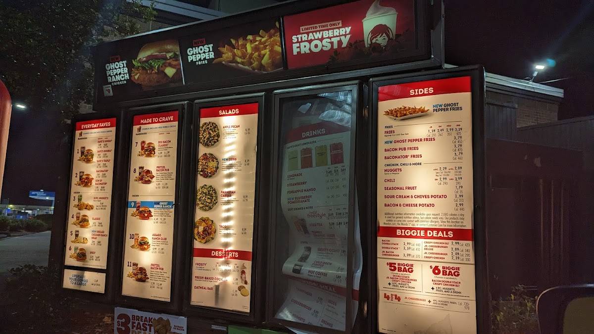 Wendy's меню