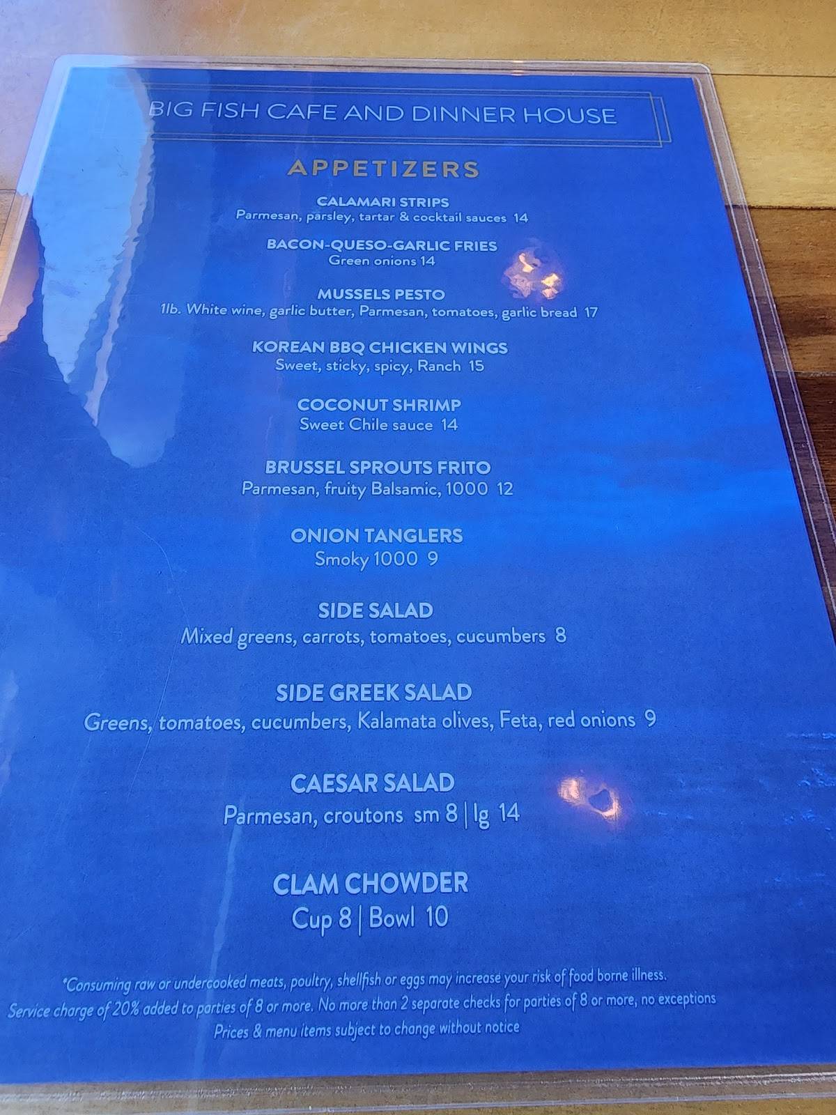 Big Fish Café меню