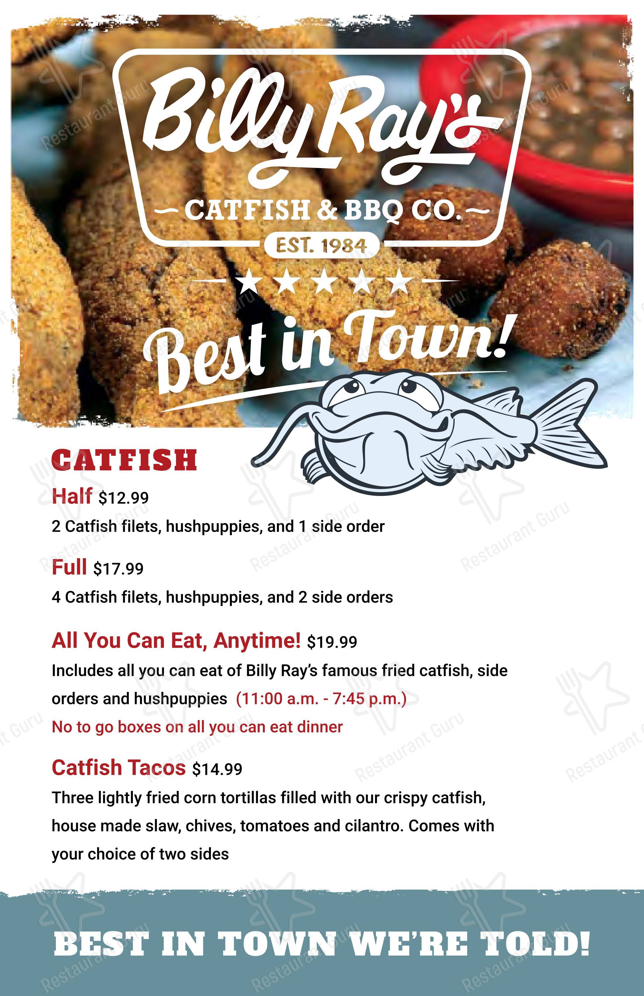 Меню напитков барбекю Billy Ray's Catfish & BBQ - Tulsa в Талсе