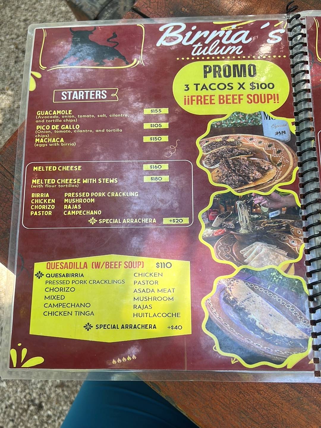 Birria меню