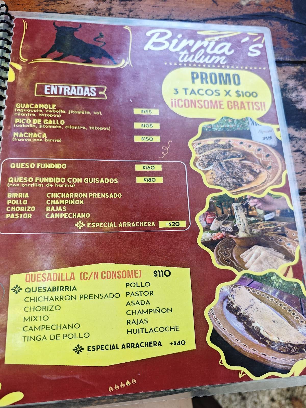 Birria меню