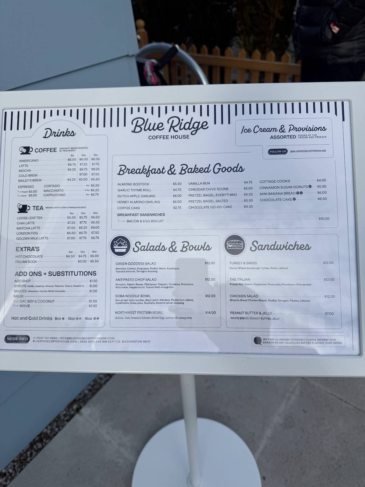 Blue Ridge Coffee House меню