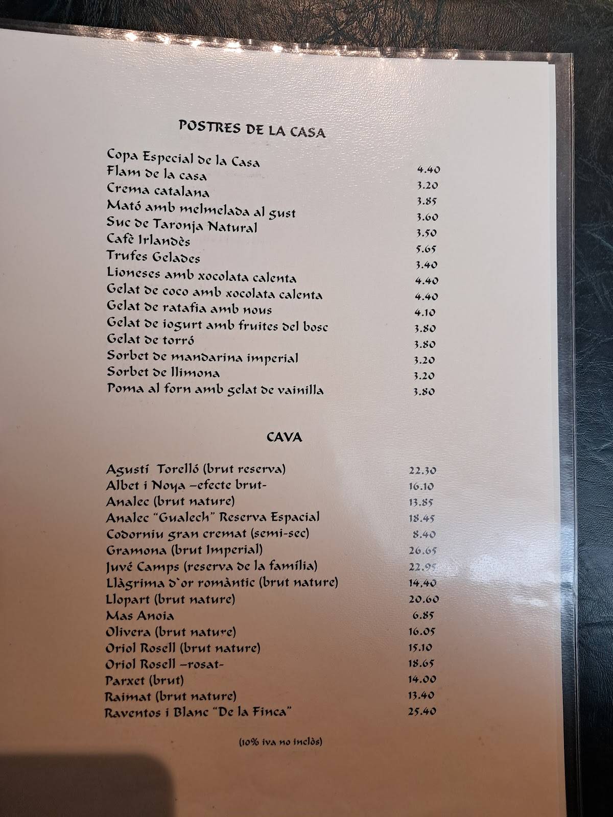 Braseria Cal Guim меню