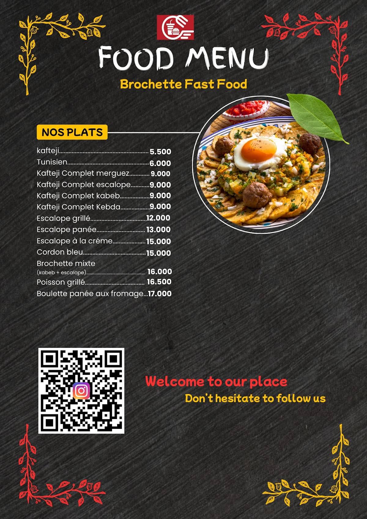 Brochette Fast-food меню