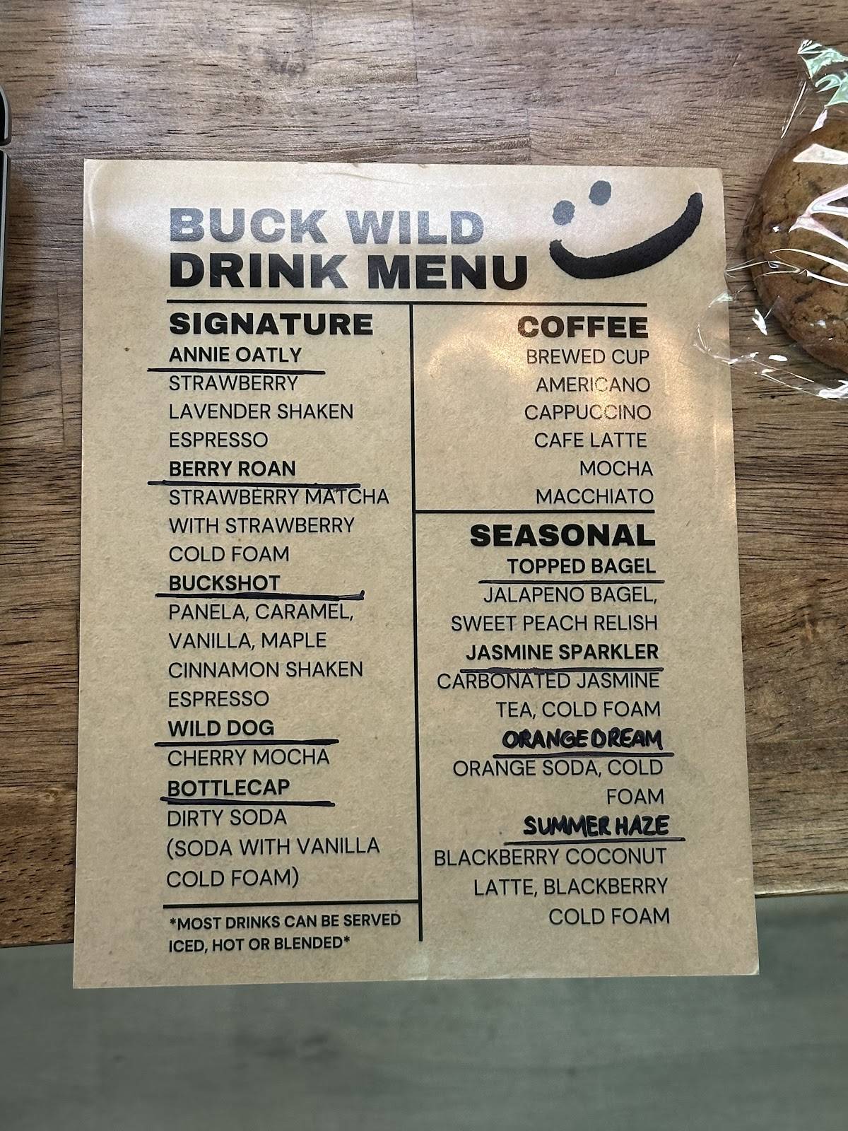 Buck Wild Kitchen & Coffee меню