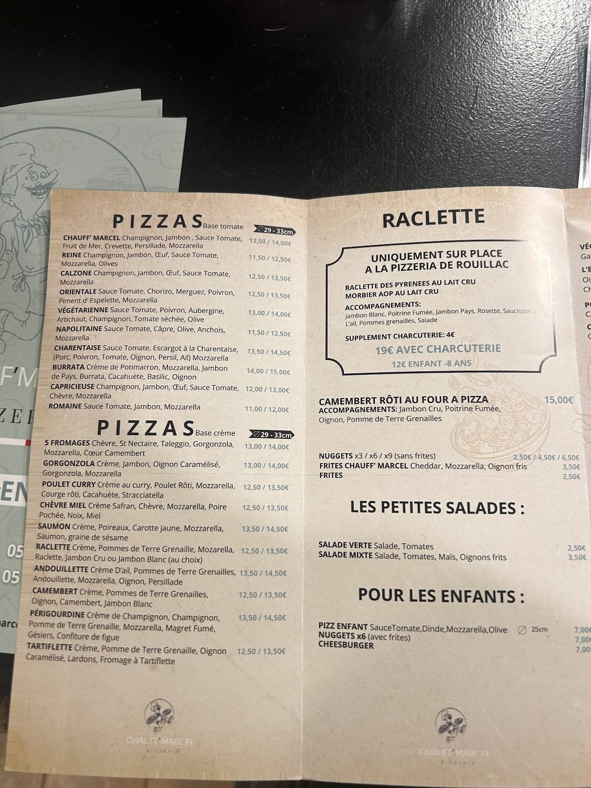 Ça Chauff'Marcel Rouillac меню