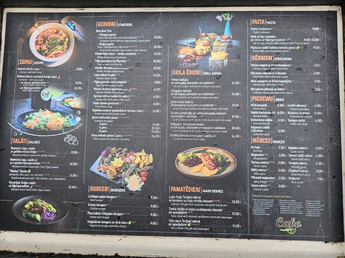 Cabo Cafe меню