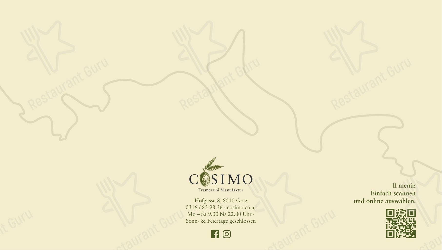 Café Cosimo в Граце - Меню напитков