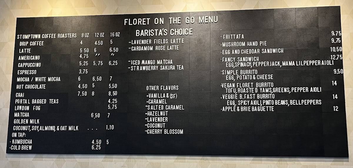 Floret - By Cafe Flora меню