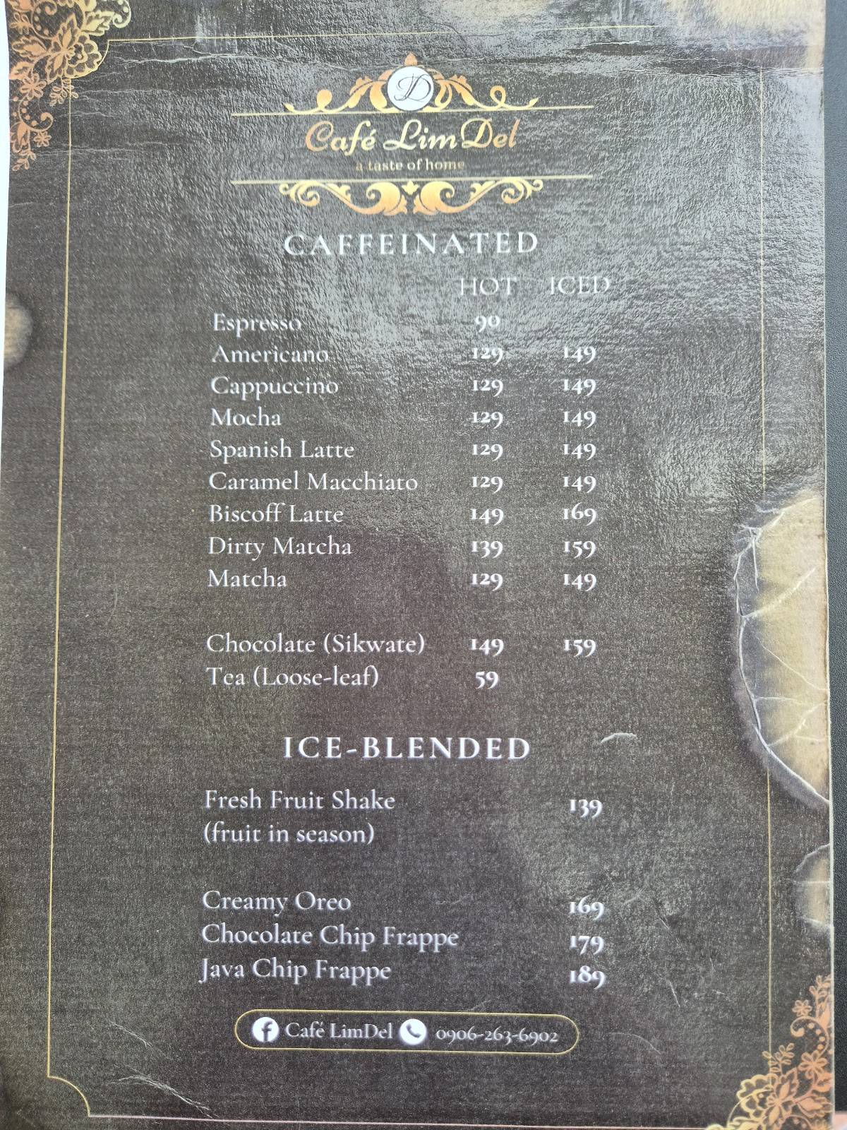 Cafe LimDel меню