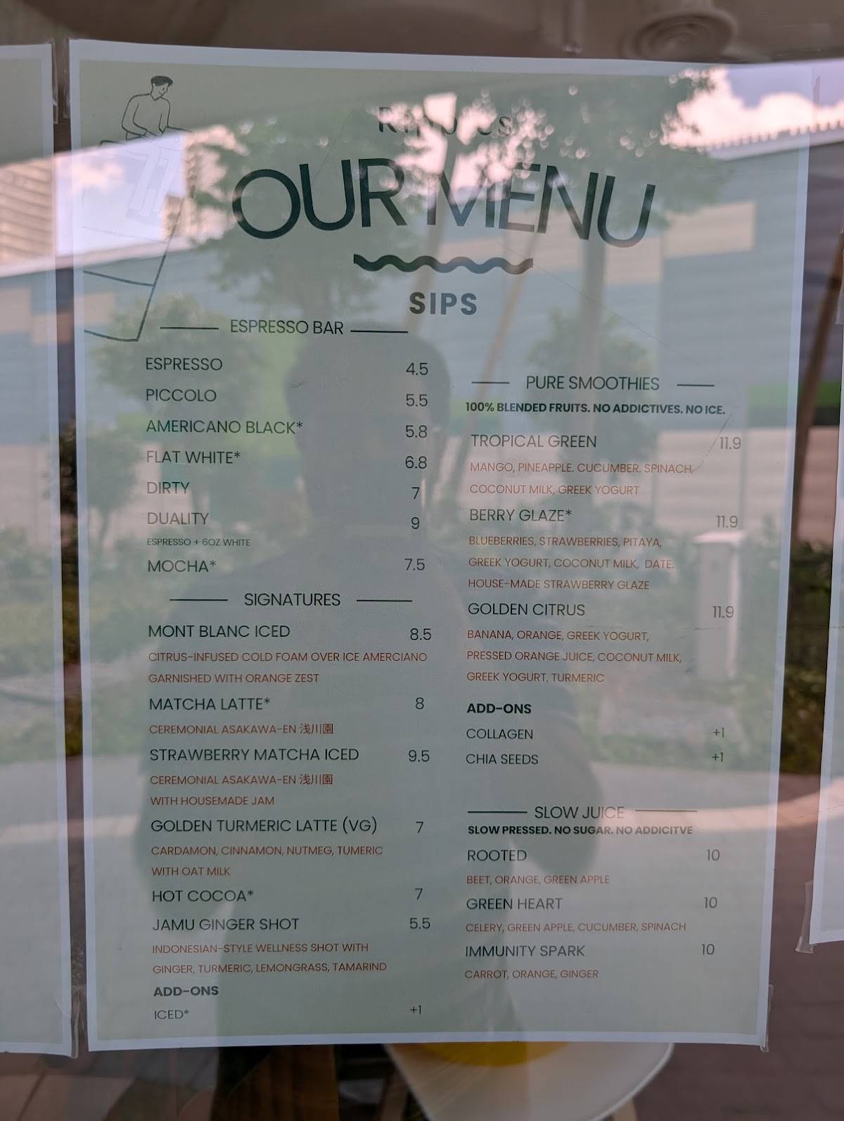 Café Ripples меню