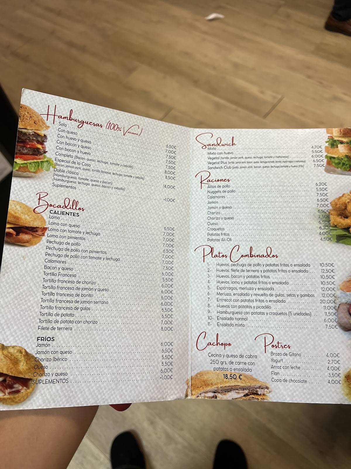 Cafetería Pindal 2 меню