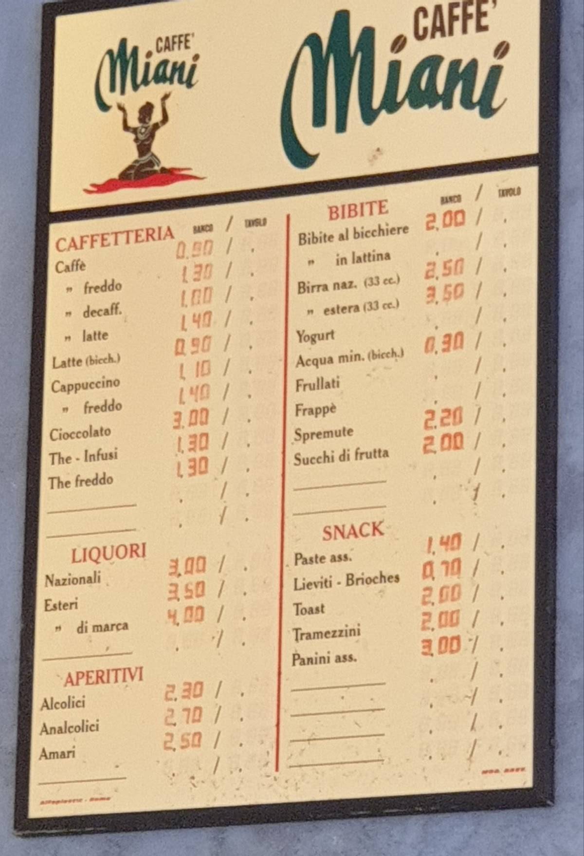 Caffè Gotico меню