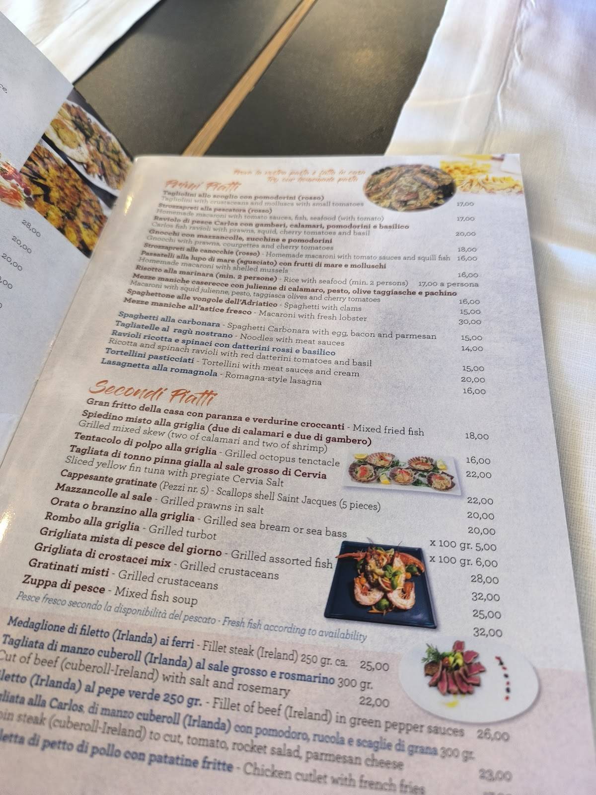 Carlos Pizza & Restaurant меню