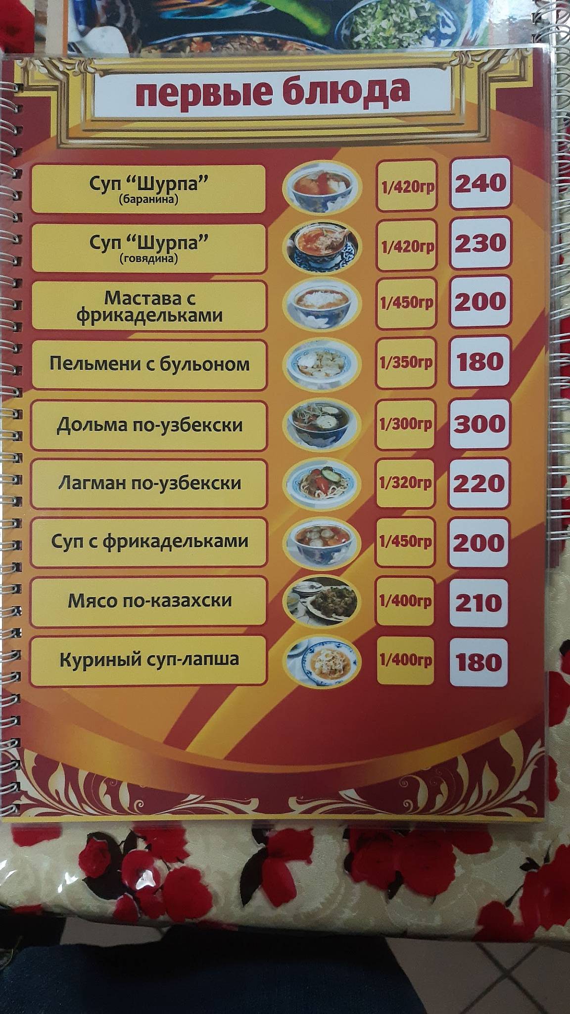 Чайхана меню