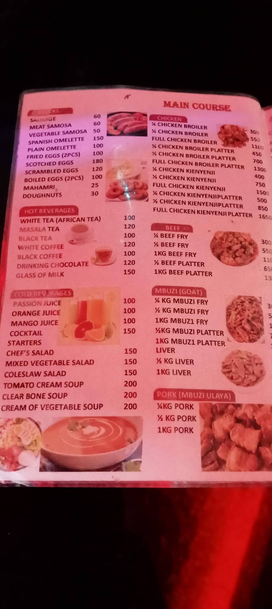 CheckPoint Inn меню