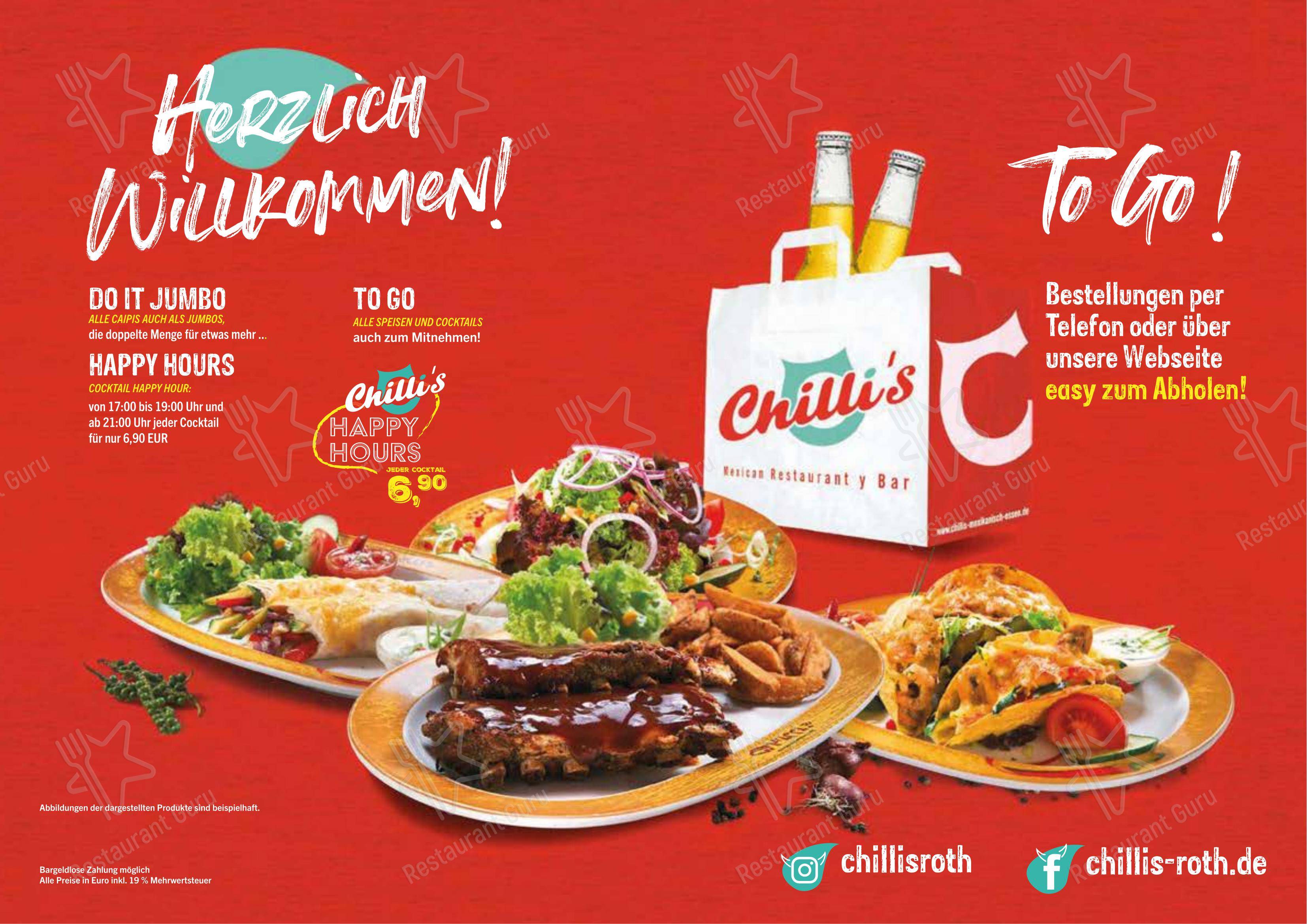 Chilli's Roth Mexican Restaurant y Bar в Рте - 菜单