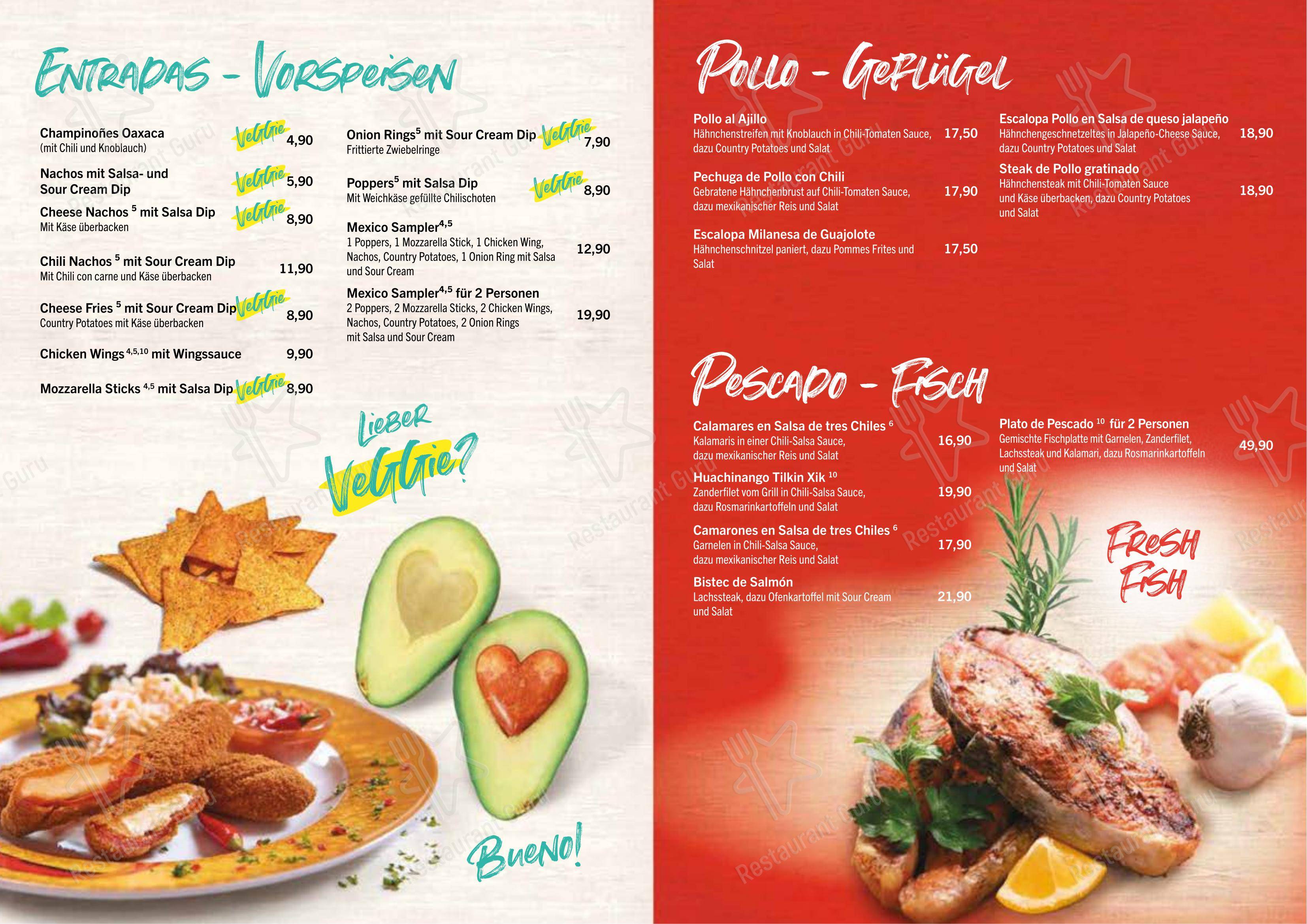Chilli's Roth Mexican Restaurant y Bar в Рте - 菜单