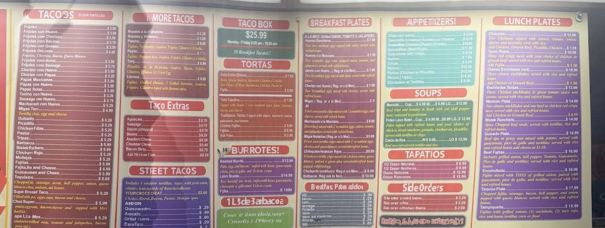 Chinto's Super Taco меню