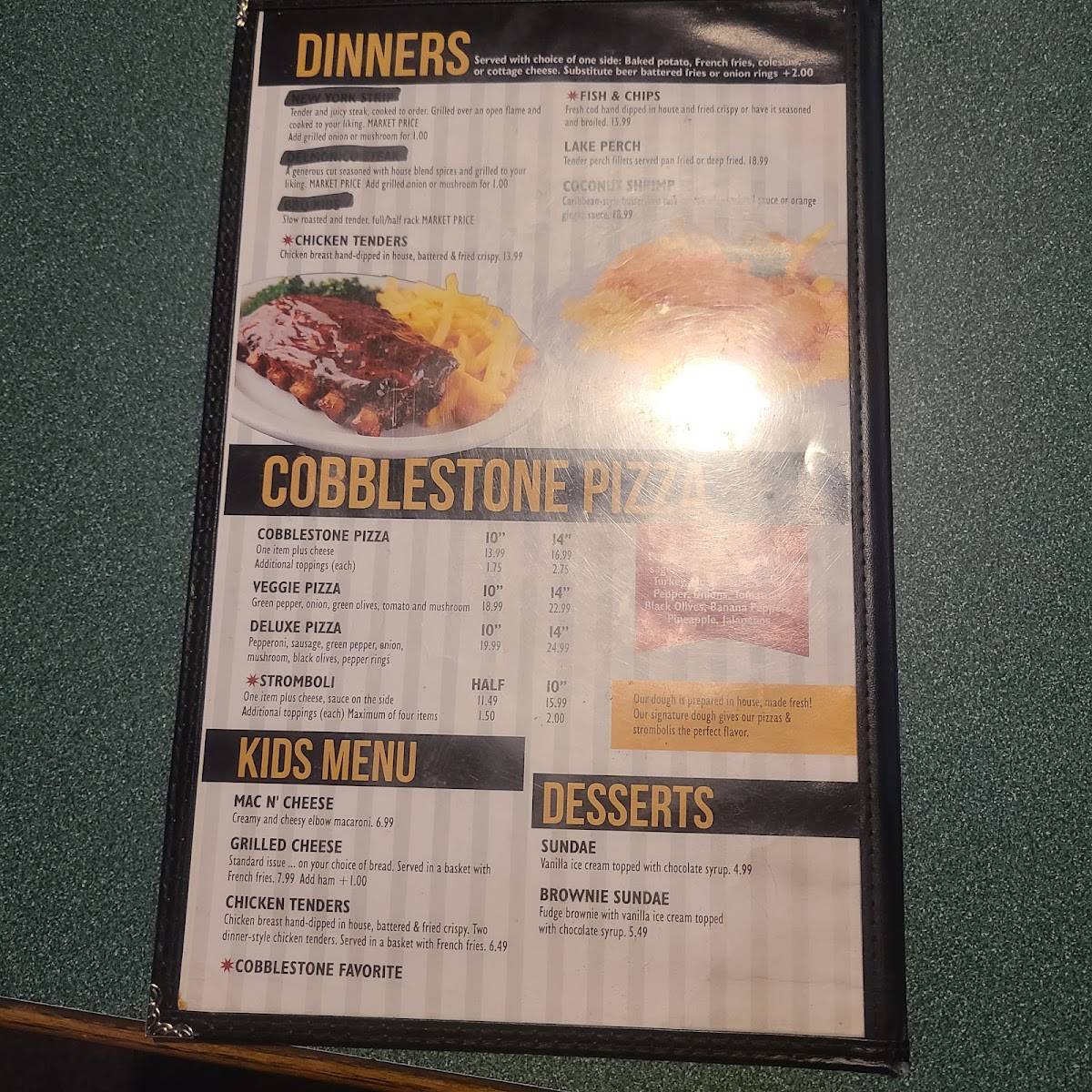 Cobblestone Bar & Grille меню