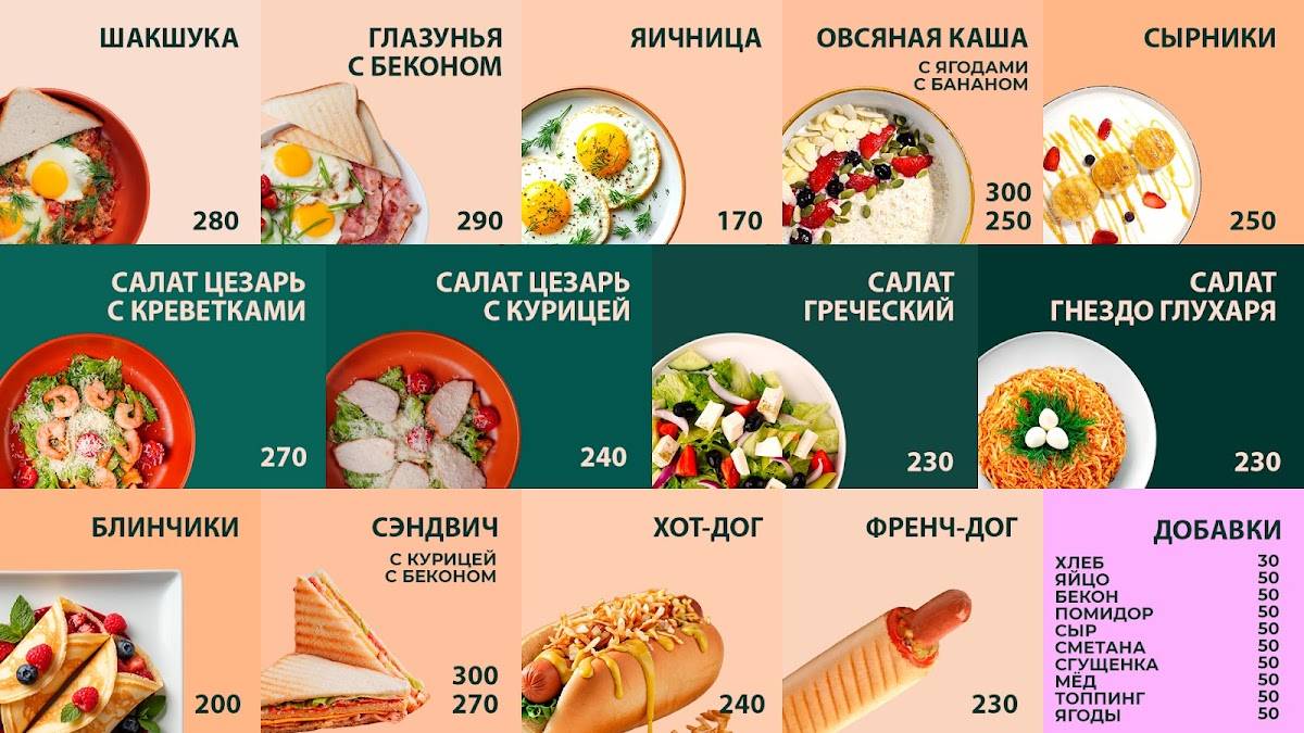 Кофе Пит меню