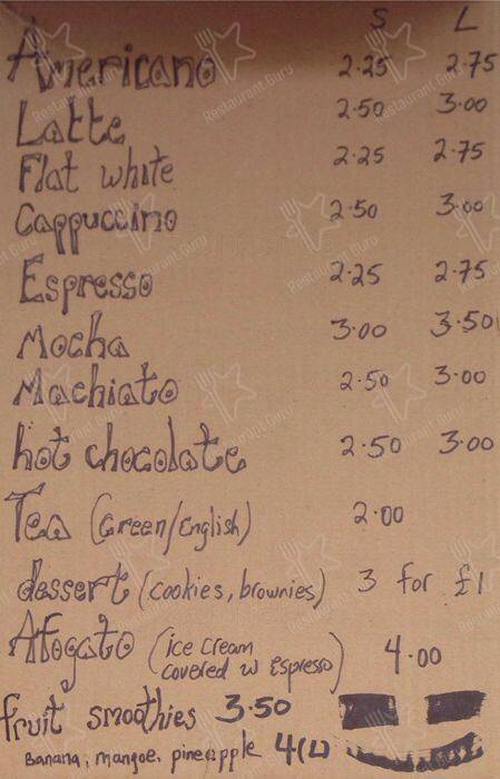 Coffee Bar меню