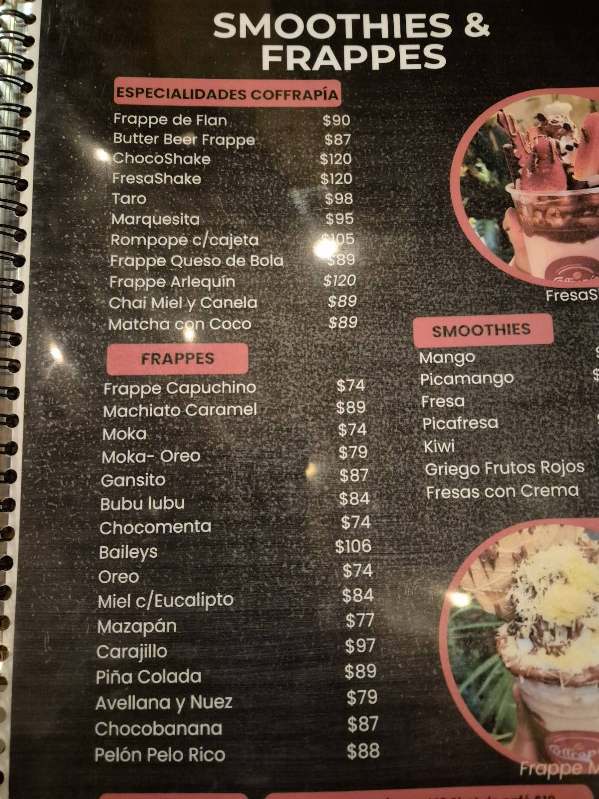 Coffrapía меню