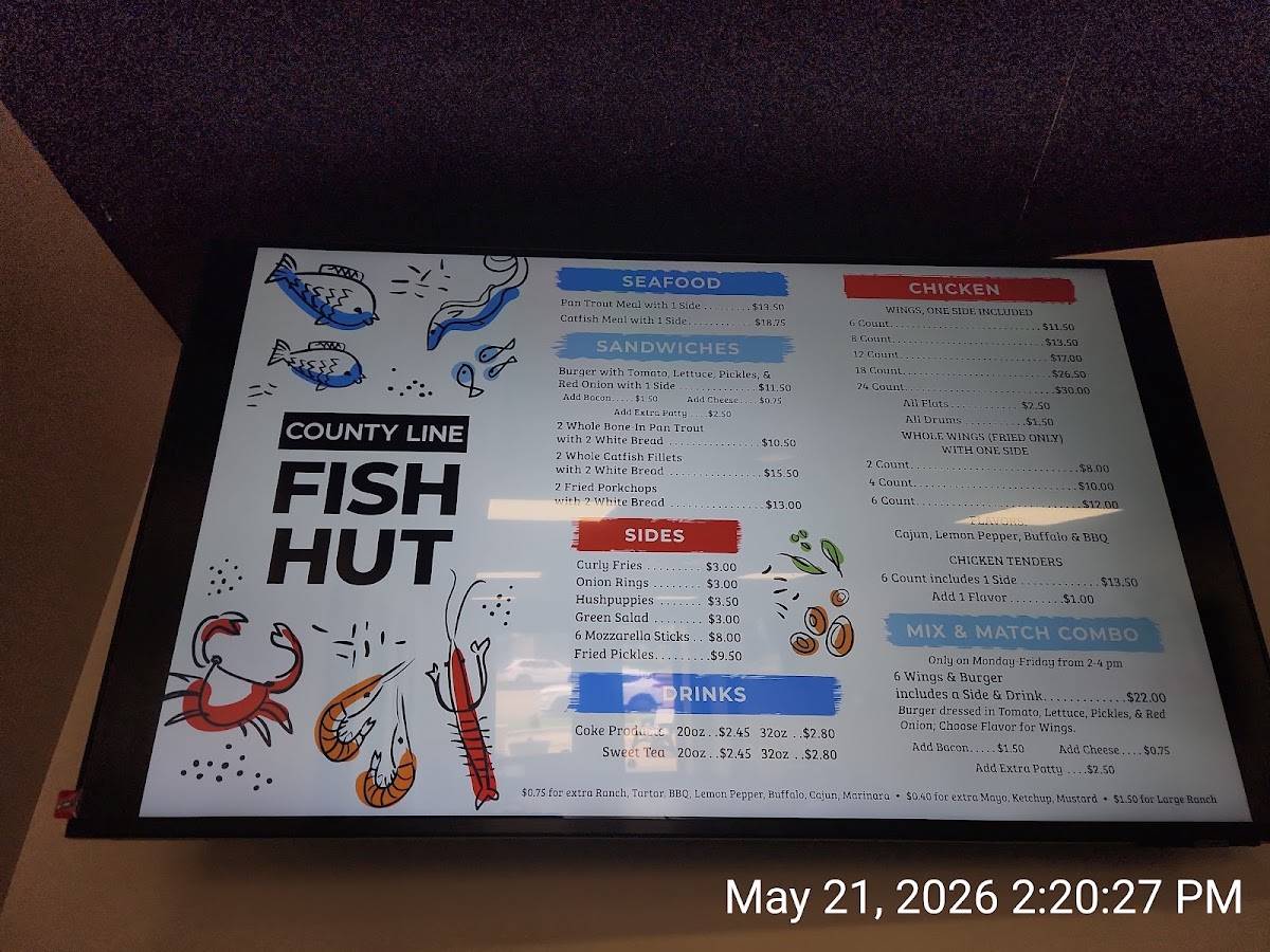 County Line Fish Hut меню