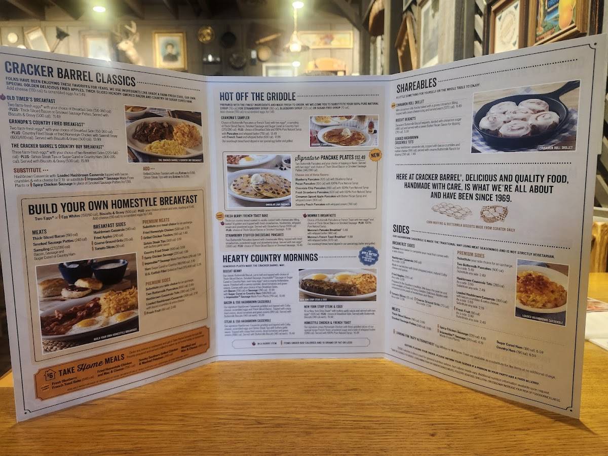 Cracker Barrel Old Country Store меню