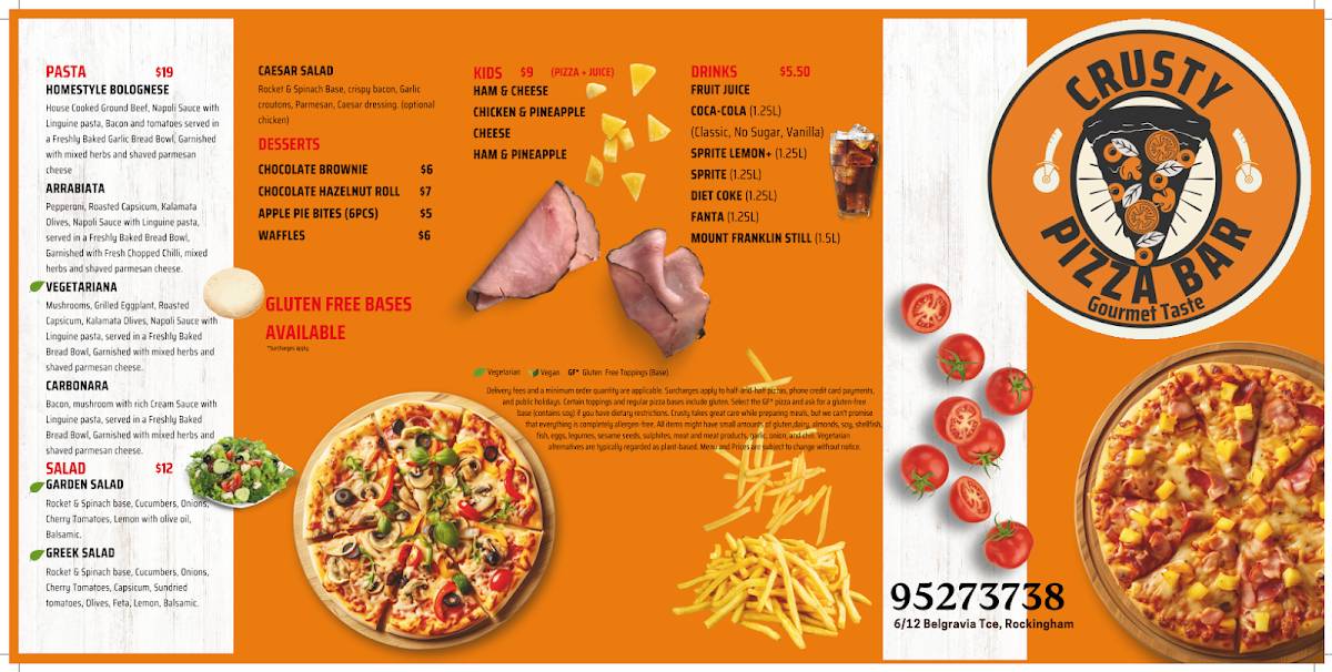Crusty Pizza Bar меню