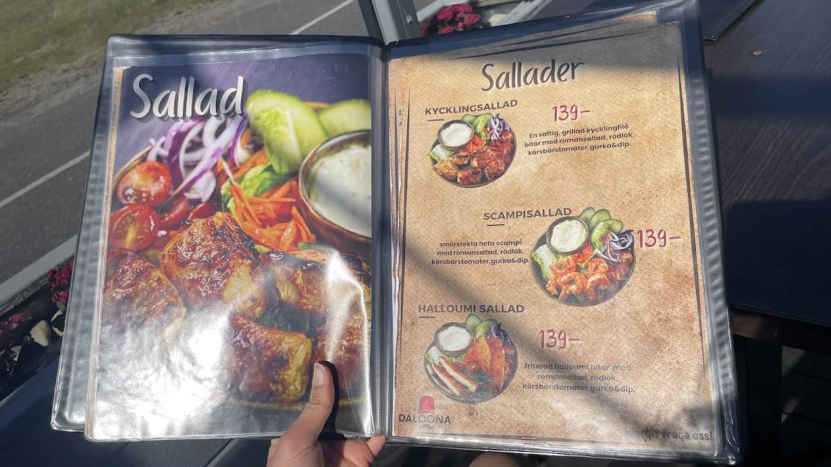 Daloona Restaurang och shishabar меню