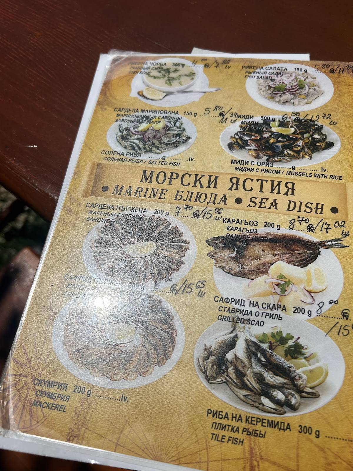 Далян Акротир меню