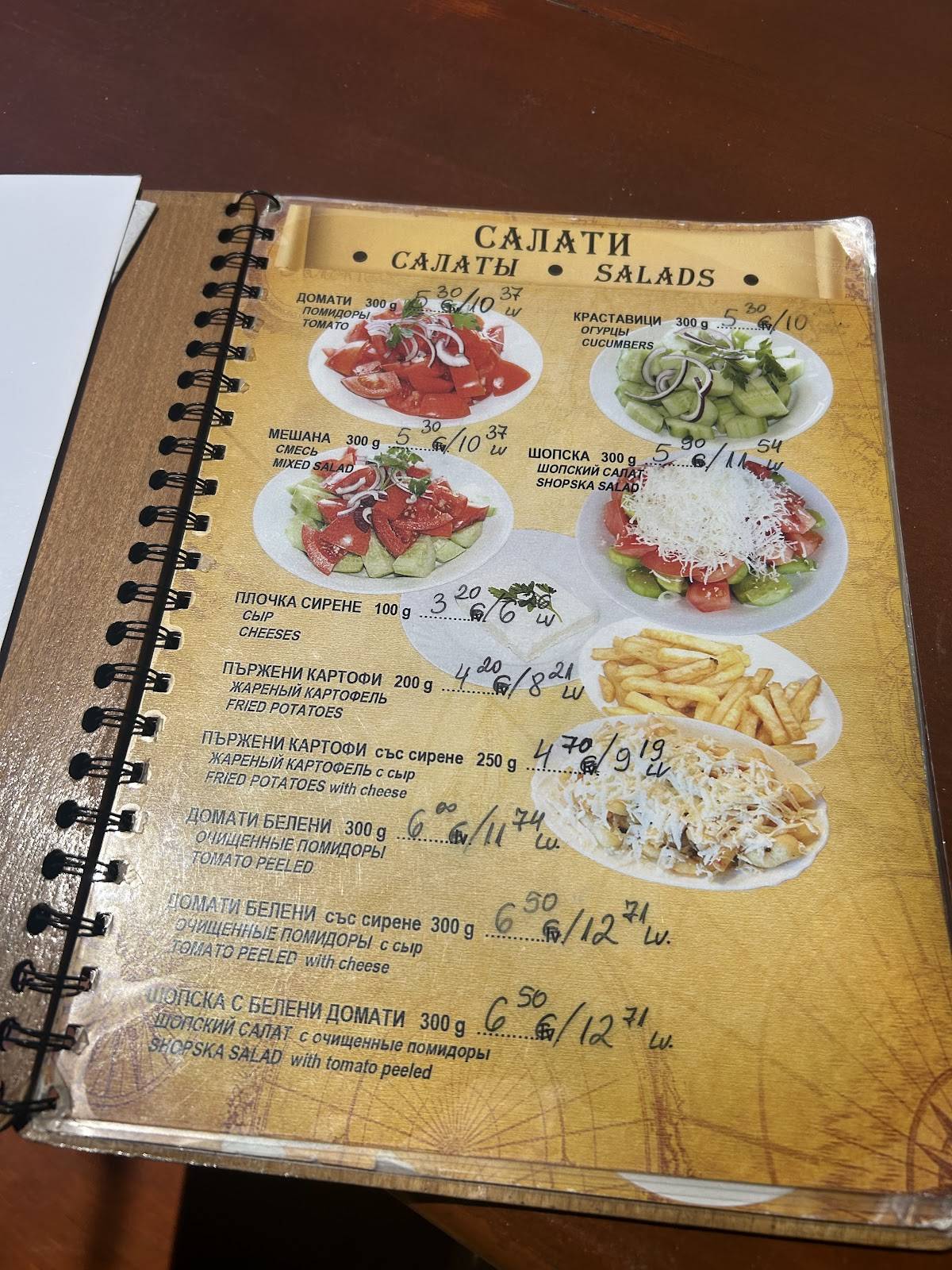 Далян Акротир меню