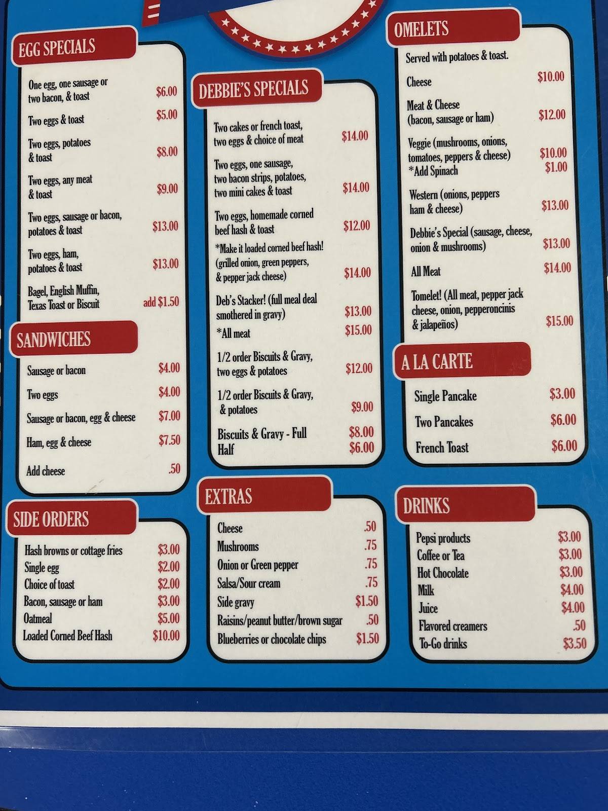 Debbie's Diner меню
