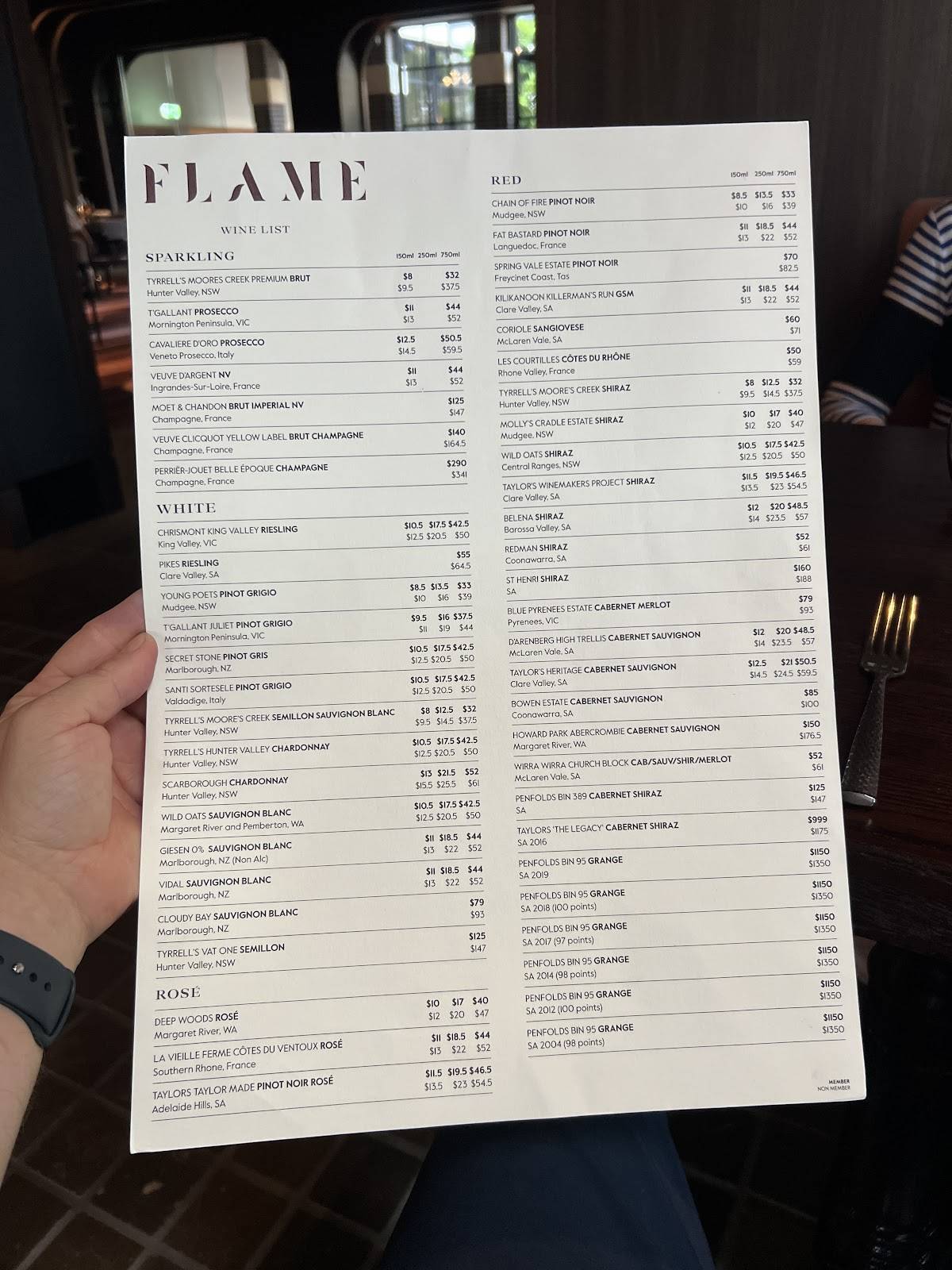 Flame меню