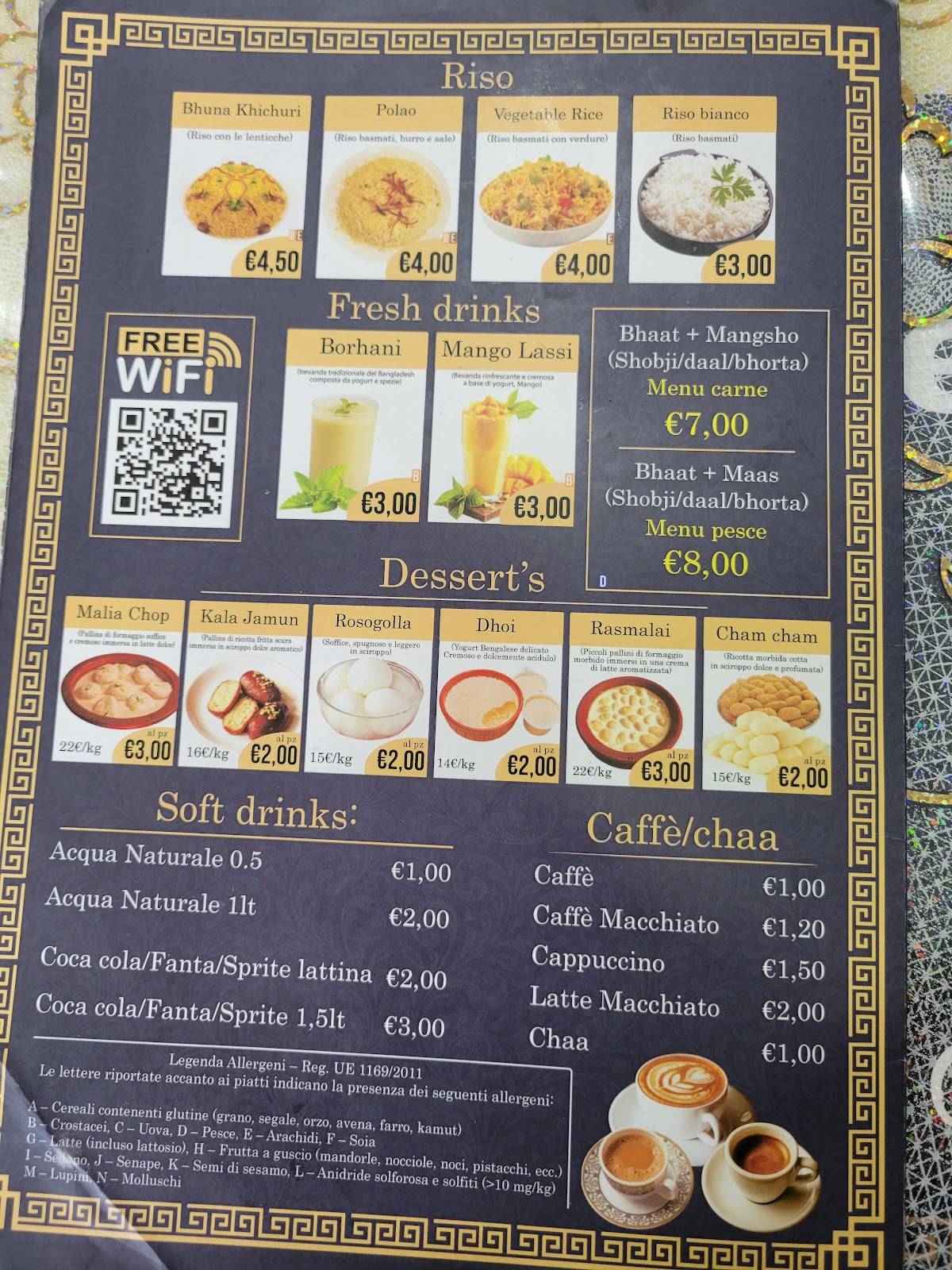 Dhaka Ristorante меню