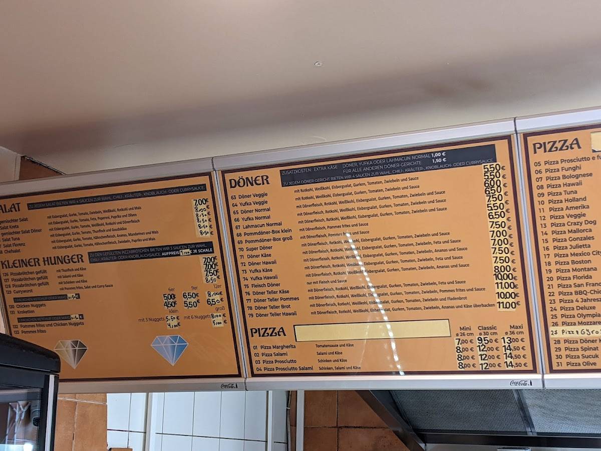 Diamant pizzeria &kebap Haus меню
