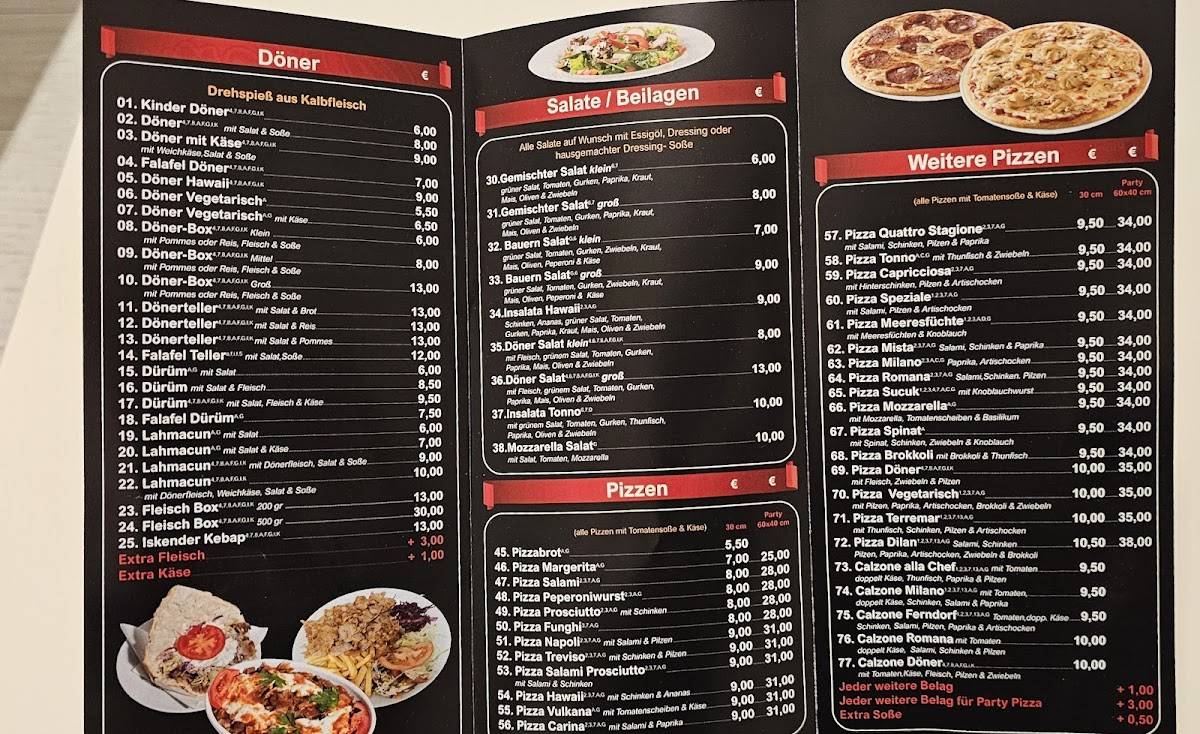 Dilan Döner меню
