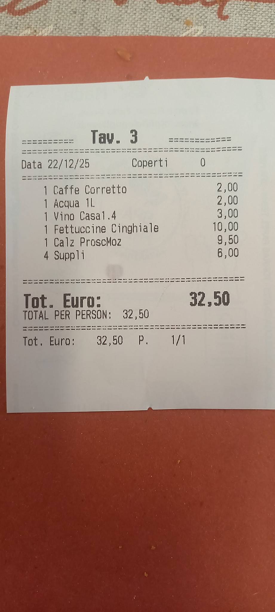 Distributore esso меню