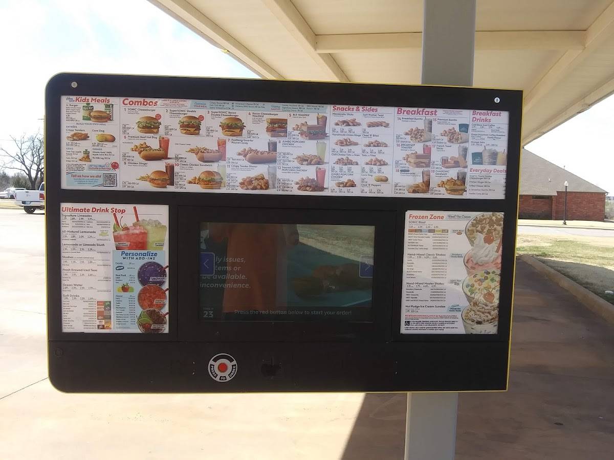 Sonic Drive-In меню