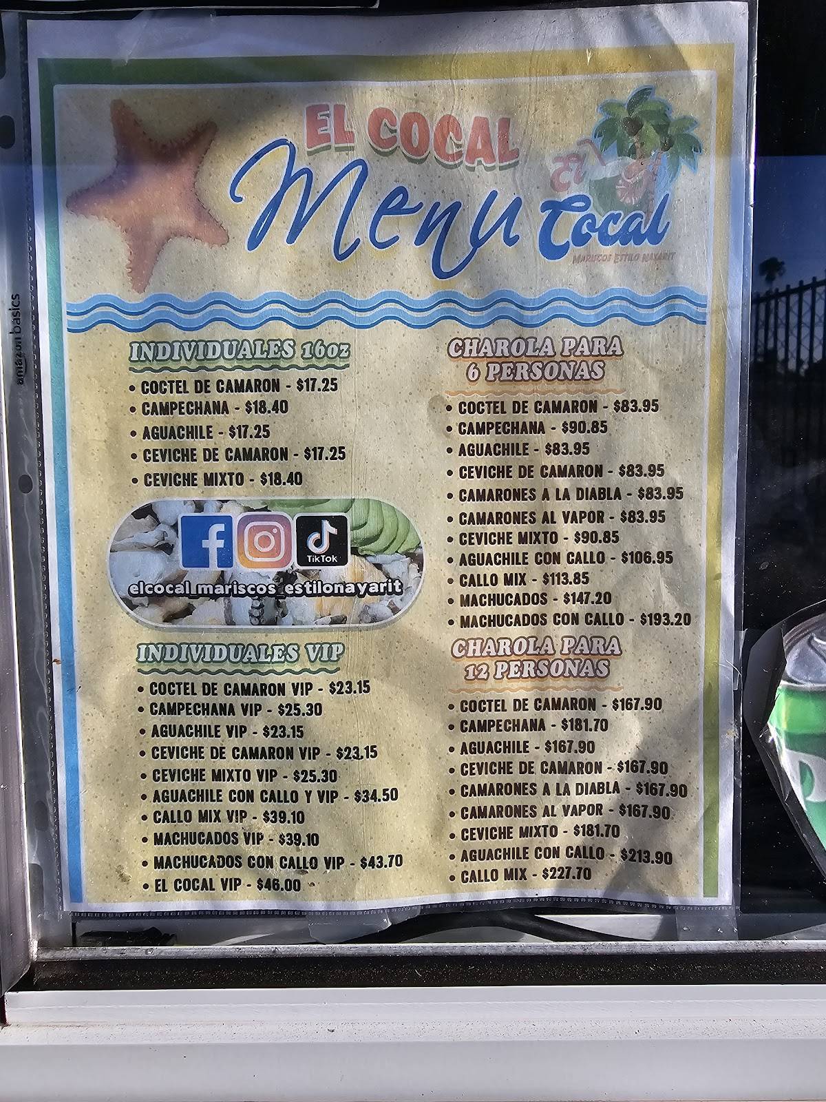 El Cocal Mariscos меню