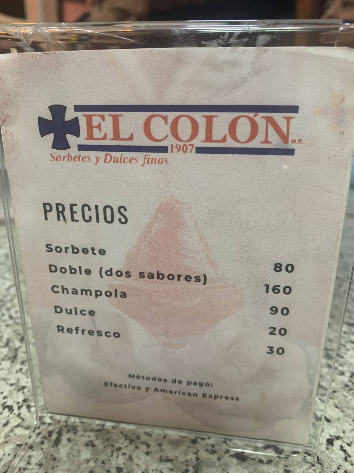 El Colón меню